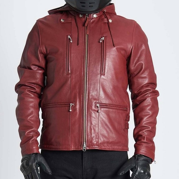 tete  レザージャケット　ワインレッド　oldgap　カーフィー様 ライダースジャケット メンズ 本革 レザー レッド 赤 モード系 送料
