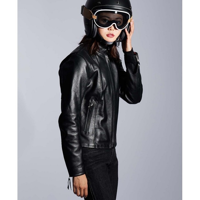 レディース 1192 KL-S4 レザーシングルライダースジャケット ブラック