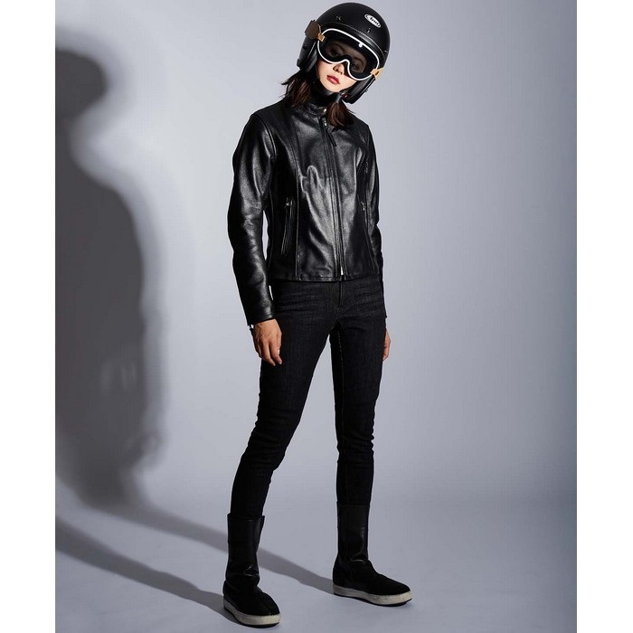 レディース 1192 KL-S4 レザーシングルライダースジャケット ブラック