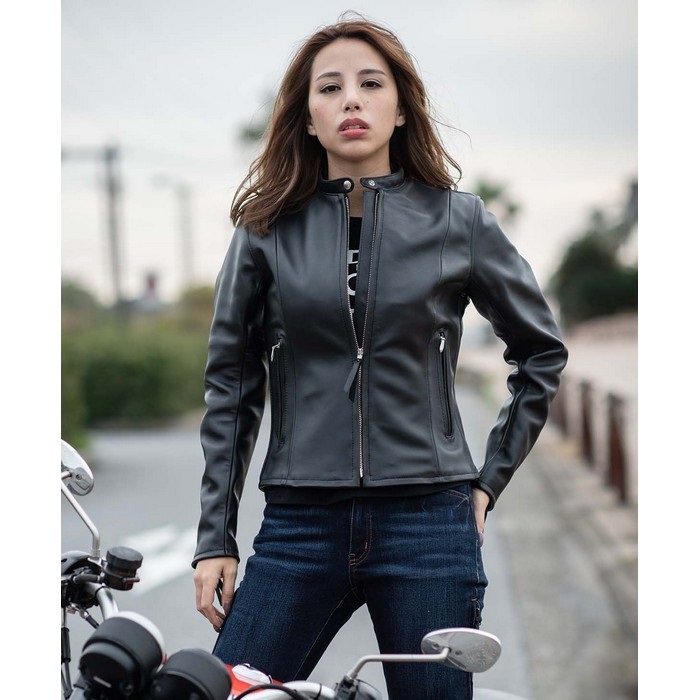 レディース 1192 KL-S4 レザーシングルライダースジャケット ブラック