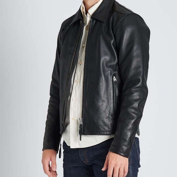 1195 STREAM LINER レザーシングルライダースジャケット ブラック