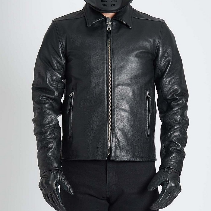 DELAY ブラック レザー シングルライダース 1195 STREAM LINER レザーシングルライダースジャケット ブラック