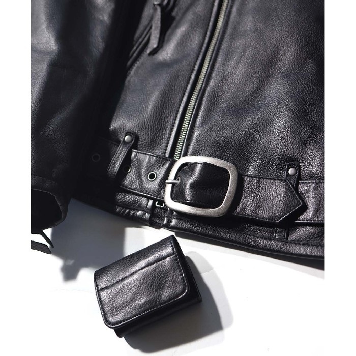 1200 TOURAS レザーダブルライダースジャケット ブラック｜レザー