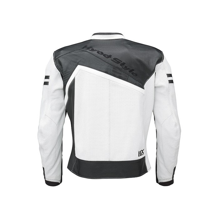 HSL019D NEO-iD D3O ST-X LEATHER JAC WHITE/BLACK(CREST