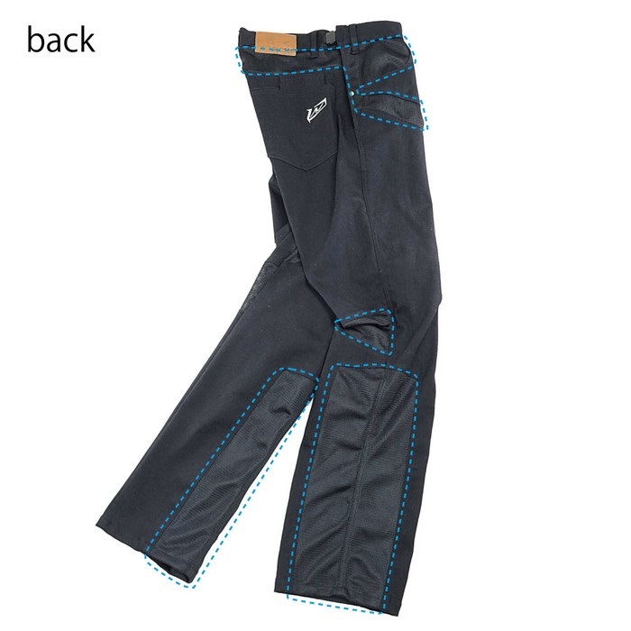 RR7509LF ハーフメッシュストレッチブラックデニムパンツLF