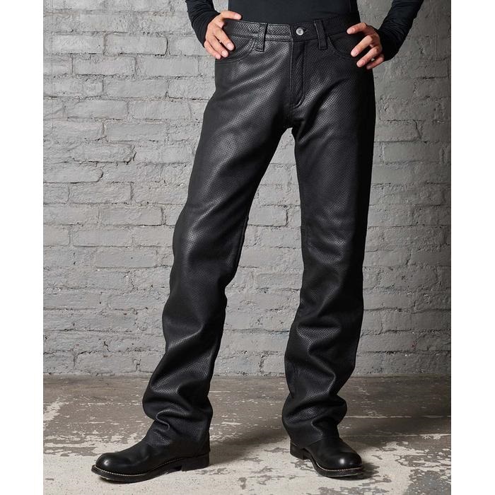 パンツ tespia 2282 PL PANTS-5P レザーパンツ ブラック｜レザーパンツ・レザー