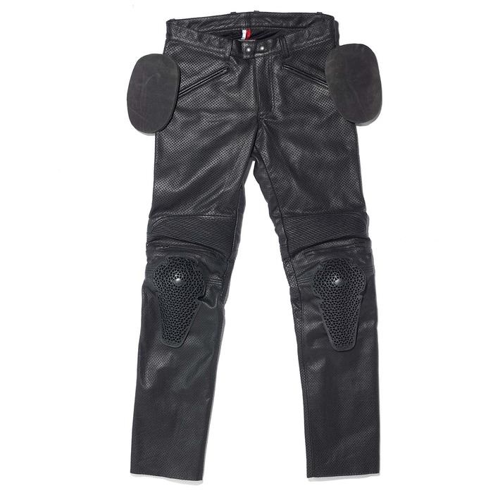 2283 BRAWLER PANTS-2 PL パンチングレザーパンツ ブラック｜レザー