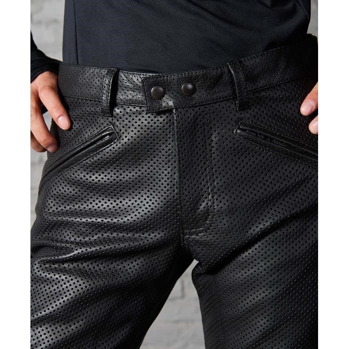 2283 BRAWLER PANTS-2 PL パンチングレザーパンツ ブラック｜レザー