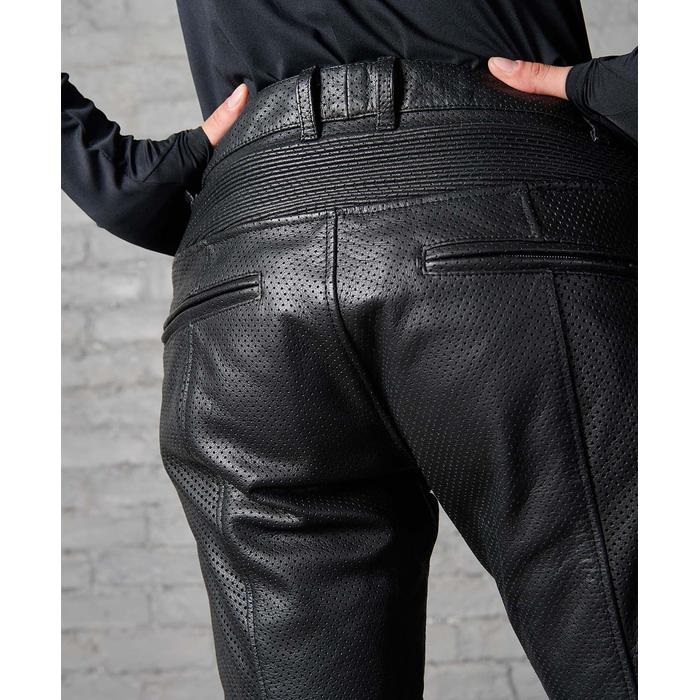 2283 BRAWLER PANTS-2 PL パンチングレザーパンツ ブラック｜レザー