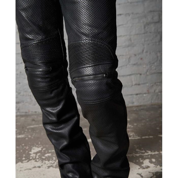 2283 BRAWLER PANTS-2 PL パンチングレザーパンツ ブラック｜レザー