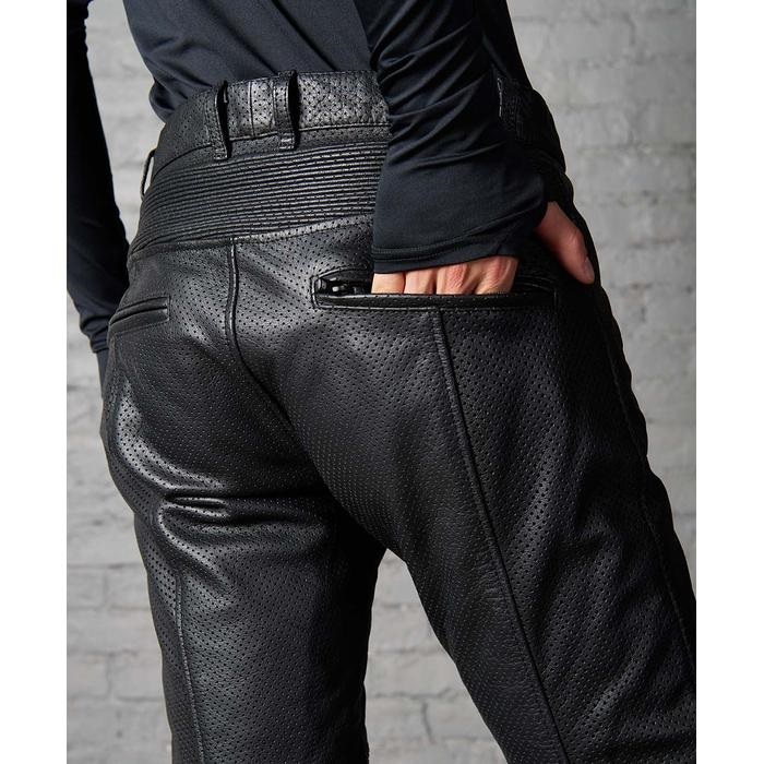 2283 BRAWLER PANTS-2 PL パンチングレザーパンツ ブラック｜レザー