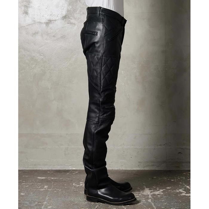 2284 BRAWLER PANTS-STEALTH レザーパンツ ブラック｜レザーパンツ
