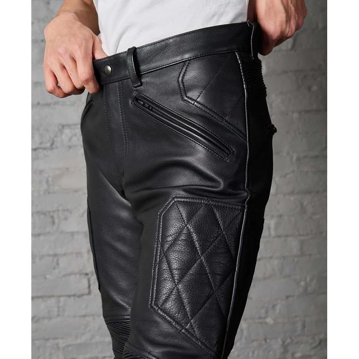 2284 BRAWLER PANTS-STEALTH レザーパンツ ブラック｜レザーパンツ