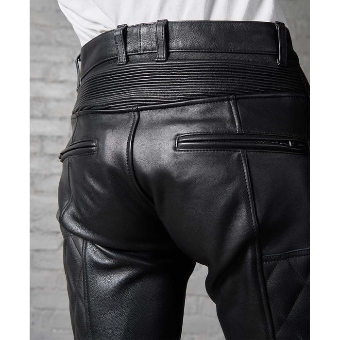 2284 BRAWLER PANTS-STEALTH レザーパンツ ブラック｜レザーパンツ