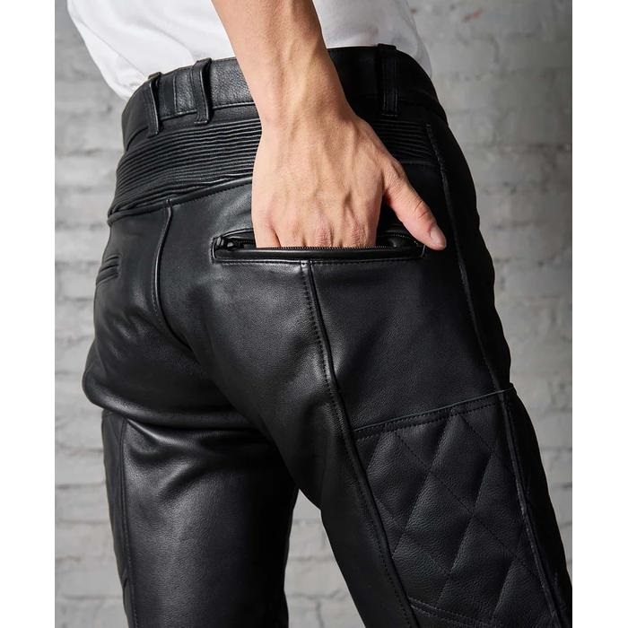 2284 BRAWLER PANTS-STEALTH レザーパンツ ブラック｜レザーパンツ