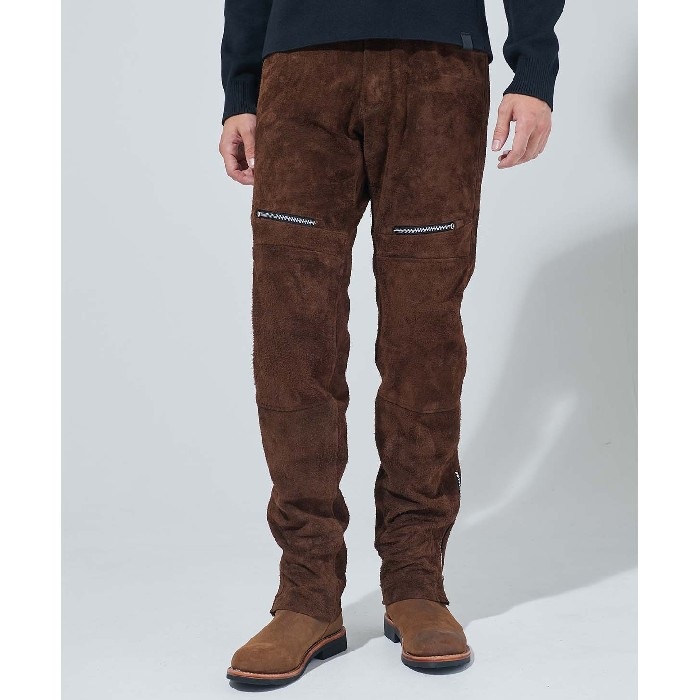 2278 LISBETH TT-PANTS レザーパンツ スウェード/ブラウン