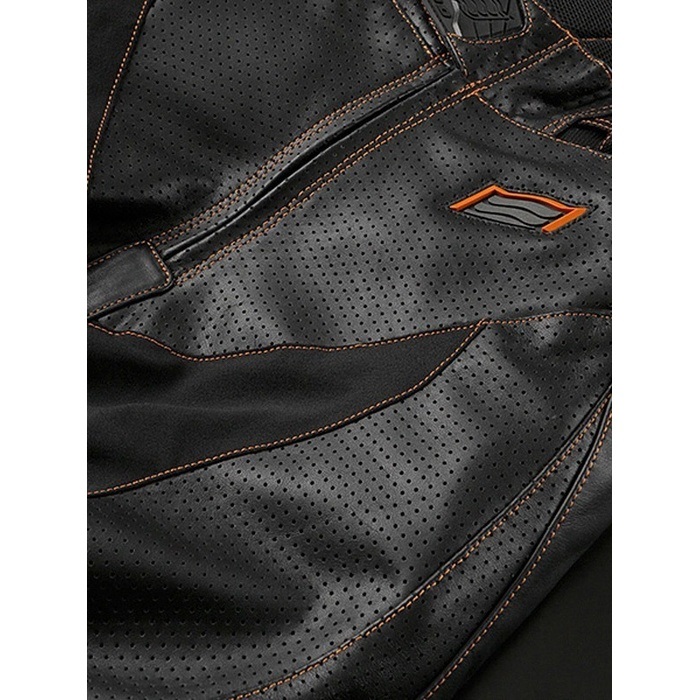 HSP001DS ST-X D3O MESH LEATHER PANTS(BOOTS-IN) BLACK/WHITE ORANGE