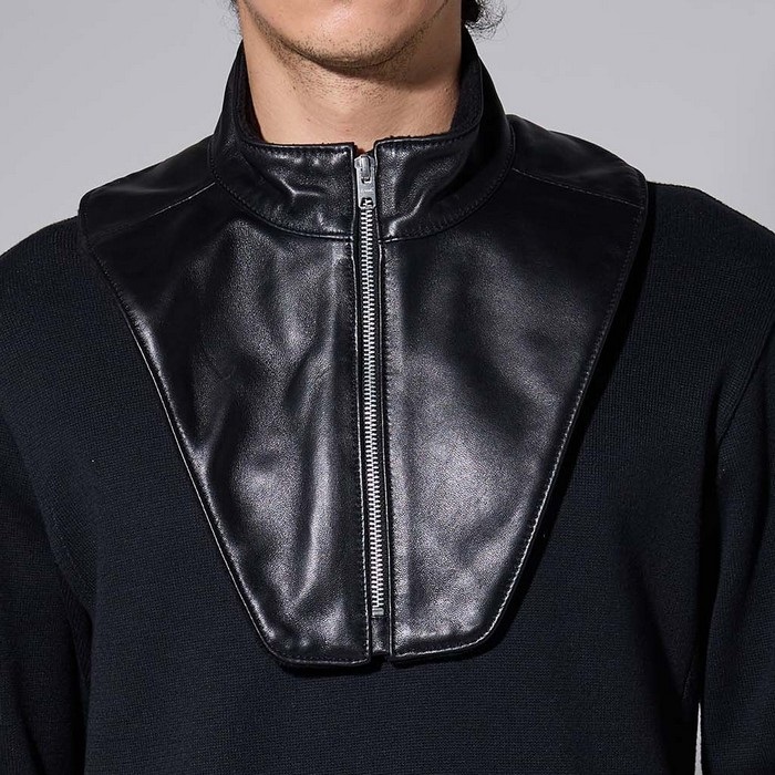 レザー　本革　シープスキン　ネックウォーマー　バイカー　バイク　男女兼用　風よけ leather neck warmerの通販