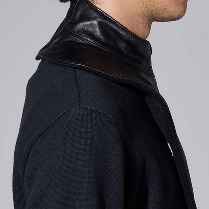 レザー　本革　シープスキン　ネックウォーマー　バイカー　バイク　男女兼用　風よけ leather neck warmerの通販