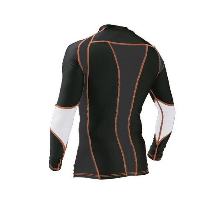 HRU001 BOOST UNDER SHIRTS(LONG) BLACK/ORANGE｜上半身インナーウェア