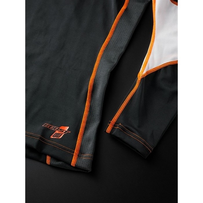 HRU001 BOOST UNDER SHIRTS(LONG) BLACK/ORANGE｜上半身インナーウェア