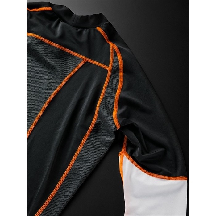 HRU001 BOOST UNDER SHIRTS(LONG) BLACK/ORANGE｜上半身インナーウェア