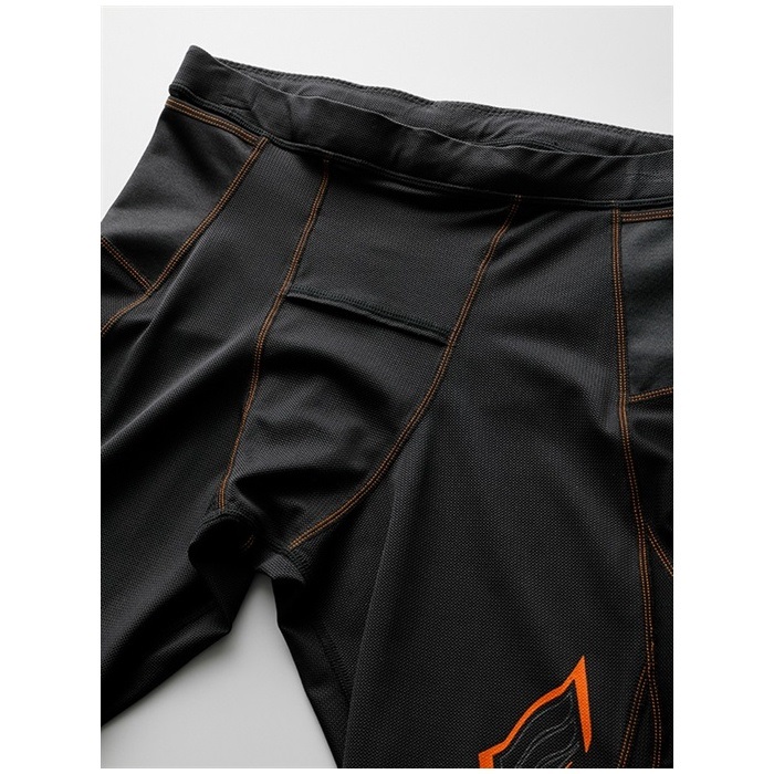 HRU703 HYOD BOOST CROSS-MESH UNDER PANTS BLACK/ORANGE｜下半身