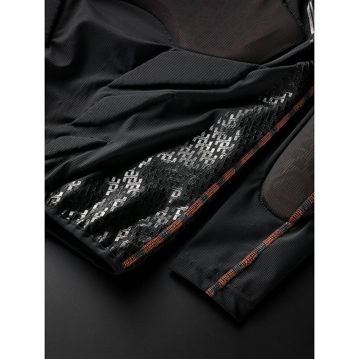 HRZ917D D3O AIR PROTECT SHIRTS(onepiece) BLACK/ORANGE STITCH