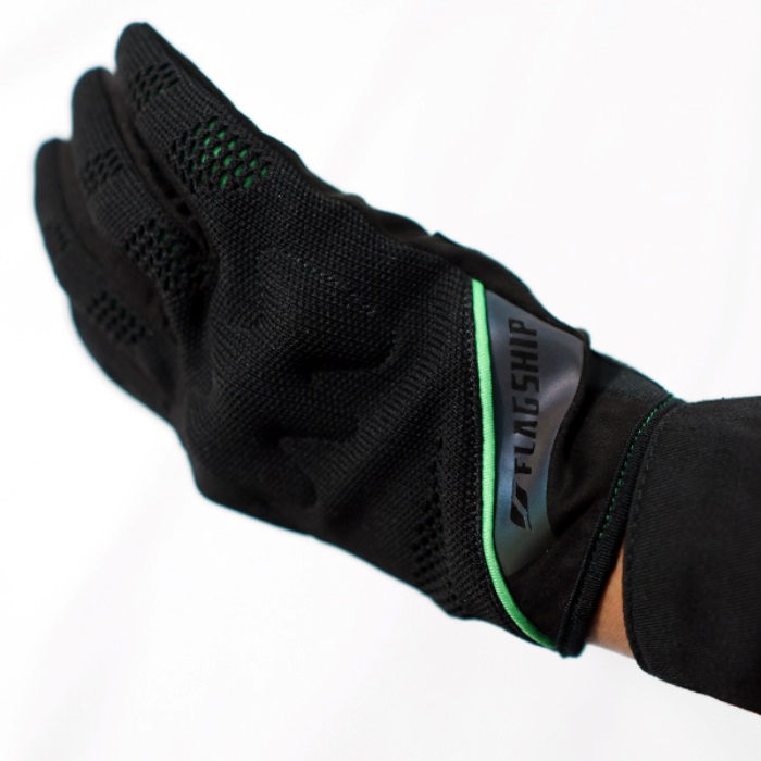 在庫限り】 FG-S618 スリットニットグローブ ブラック＆ブルー