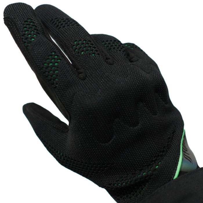 在庫限り】 FG-S618 スリットニットグローブ ブラック＆グリーン