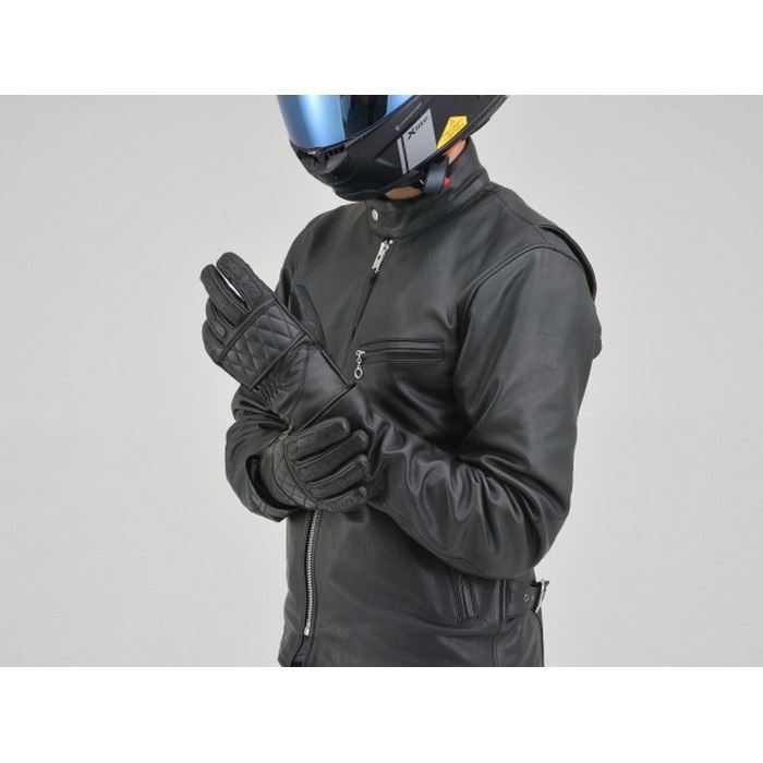 HBG-059 AWカフェレーサーグローブ ブラック｜レザーグローブ｜の通販
