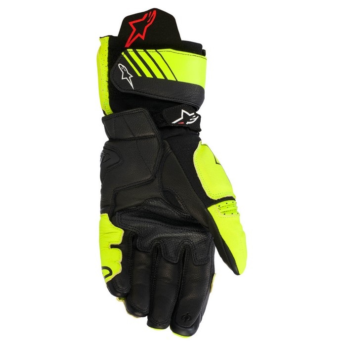 GP PLUS R V3 LEATHER GLOVES 551 YELLOW FLUO BLACK｜レーシング
