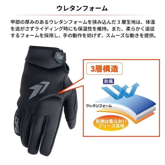 ウィンターライド グローブ ブラック/グレー｜オフロードグローブ｜の