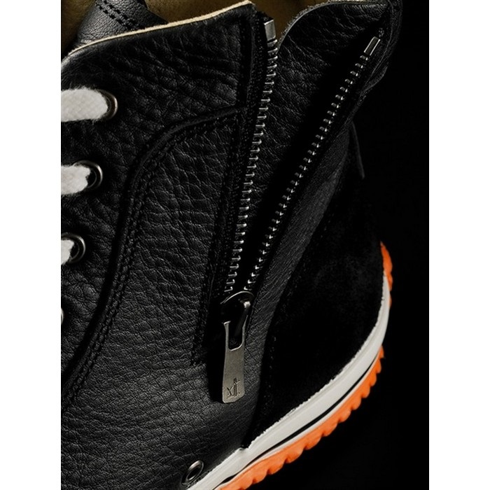 HYOD ハイカットスニーカー ブラック/オレンジ レザースニーカー HYOD ハイカットスニーカー ブラック/オレンジ レザースニーカー 楽天