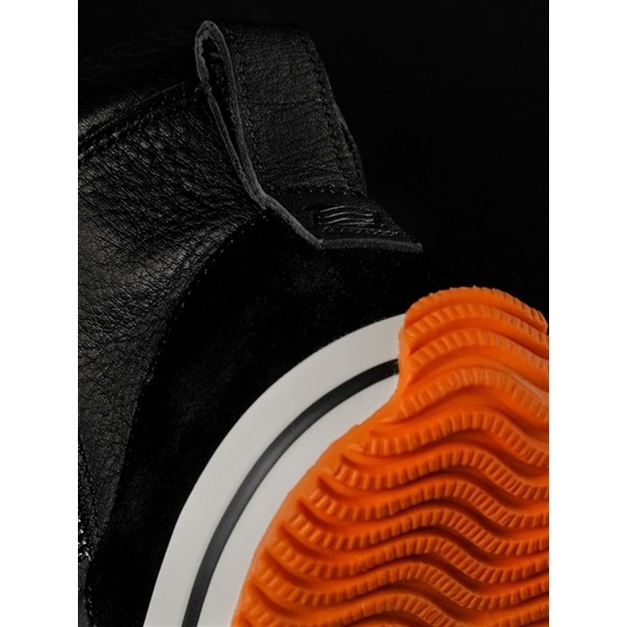 HYF002 HIGH-CUT RIDE SNEAKERS (レザースニーカー) BLACK/ORANGE