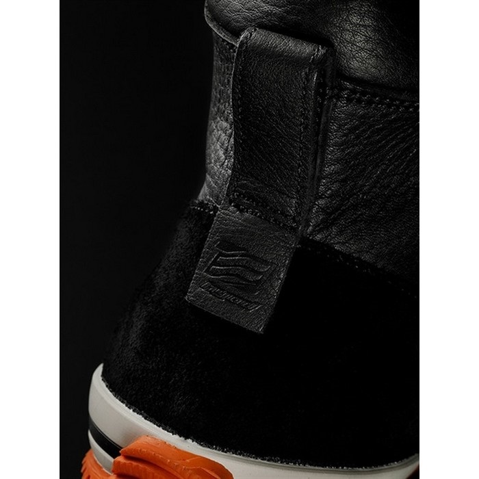 HYF002 HIGH-CUT RIDE SNEAKERS (レザースニーカー) BLACK/ORANGE