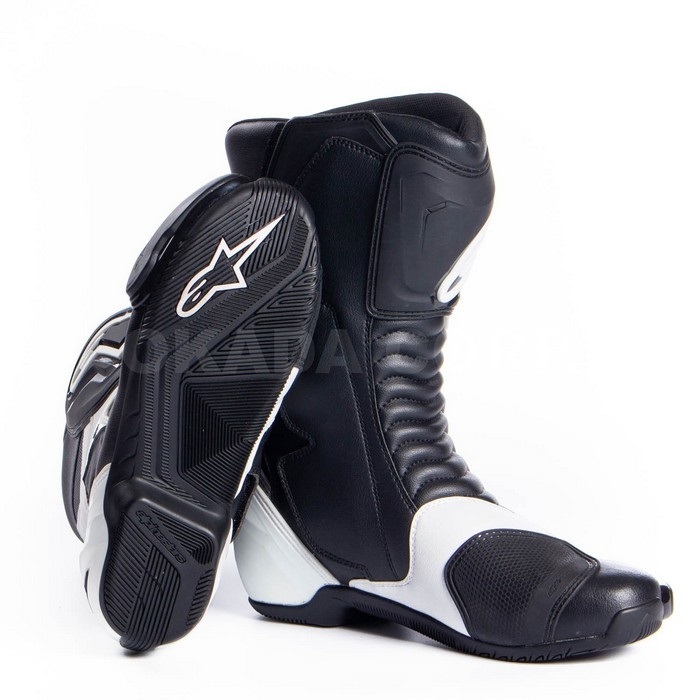 SMX S BOOTS スポーツツーリングブーツ 12 BLACK WHITE｜レーシング 