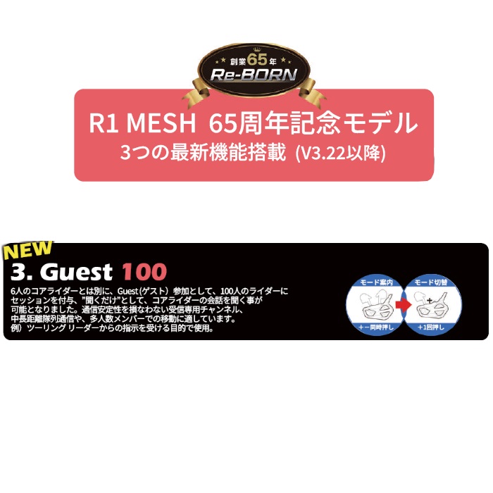 MIDLAND R1 MESH 65周年モデル MIDLAND R1MESH シングルパック 65周年記念モデル｜インカム｜の通販