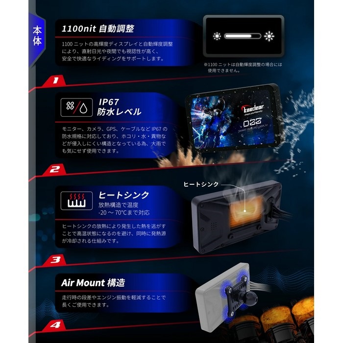 KDR-D22 スマートレコードディスプレイ スマートレコードディスプレイ5.5インチ｜カープレイ＆アンドロイド