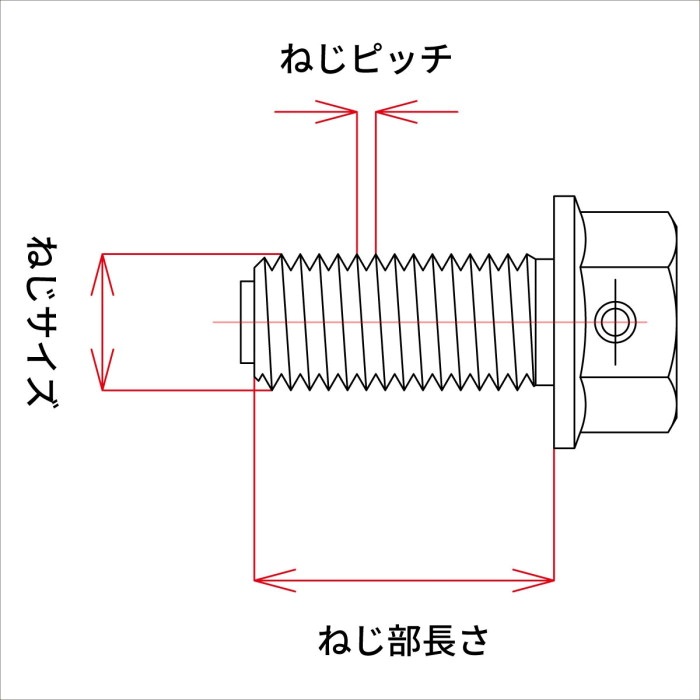 ねも ZETA マグネットツキドレンボルト M10x15-P1.5 NINJA250SL 15-16