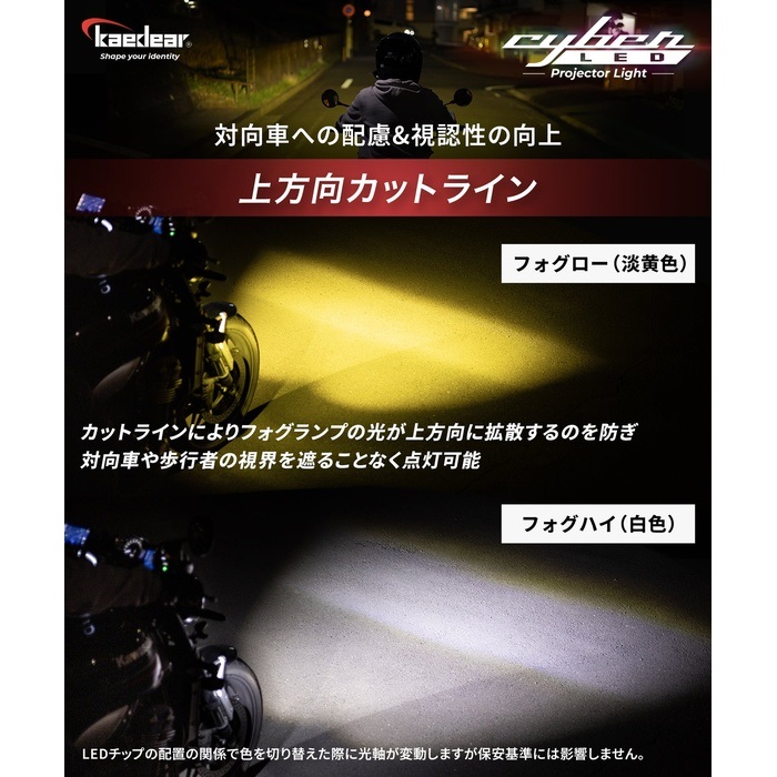 KDR-K10-W15 Cyber LED プロジェクター ライト 15Wx15W 車検対応｜LED