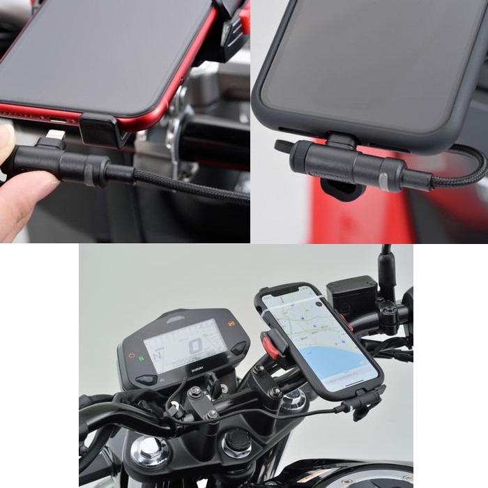 RAKUTAO56395 専用 15645 バイク用 電源ケーブル ライトニング iPhone対応 L字