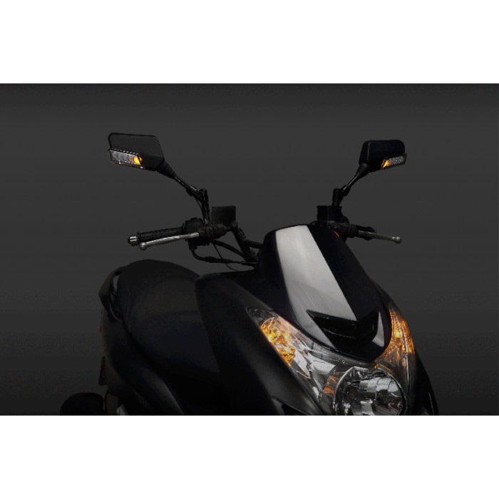 シーケンシャルウインカー付バックミラー【デイライトブルー/左8mm正