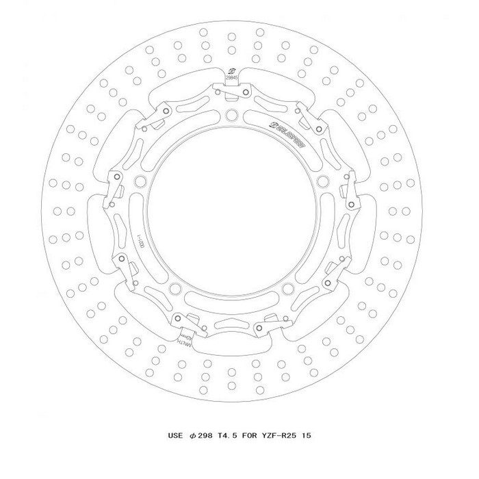 クロスロックディスクローター フロント φ298 T=4.5 YZF-R25/R3 15-25
