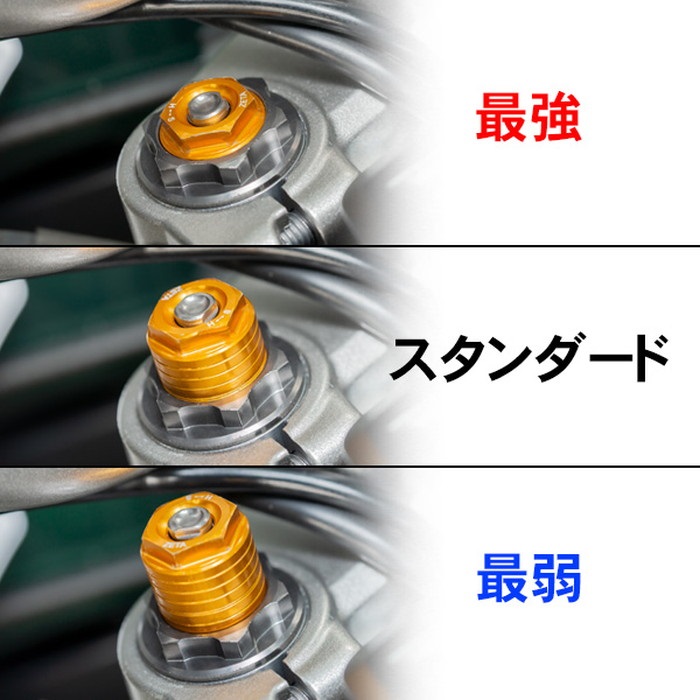 フロントフォークトップキャップ イニシャルアジャスター ゴールド