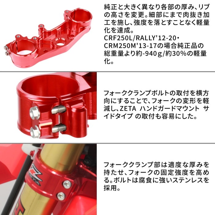 フラッペ様確認用 トリプルクランプキット CRF250L/M/RALLY専用｜ステアリングパーツ