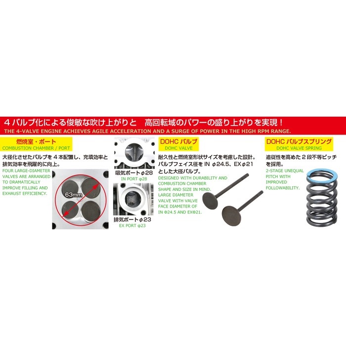 181cc DOHC ボアアップKIT 181cc/シルバー グロム(JC61/JC75