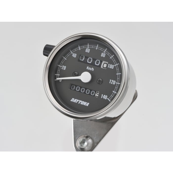 機械式スピードメーター Φ60 ホワイトLED照明 140km / h ステンレス