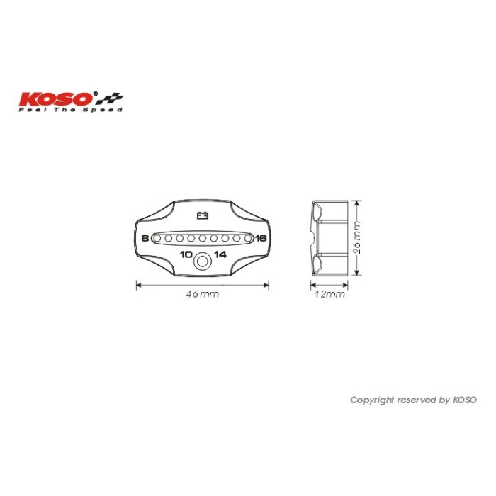 KOSO LED電圧チェッカー【CNCブラック】｜水温計・油温計・圧力計