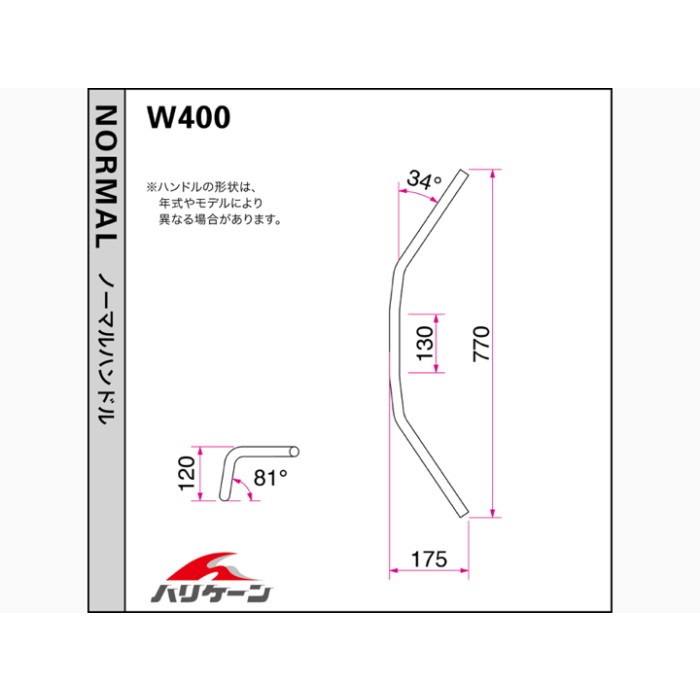 ZII-タイプ ハンドルセット W400 06-08｜ハンドルキット｜の通販なら